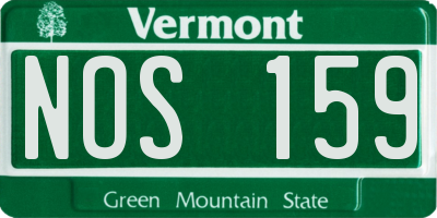 VT license plate NOS159