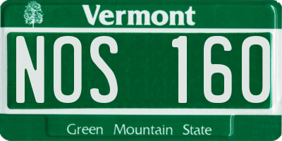 VT license plate NOS160