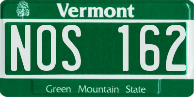 VT license plate NOS162