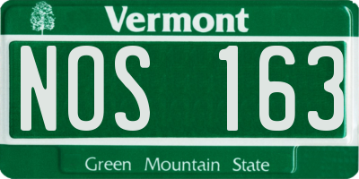 VT license plate NOS163