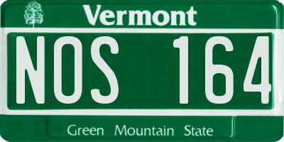 VT license plate NOS164