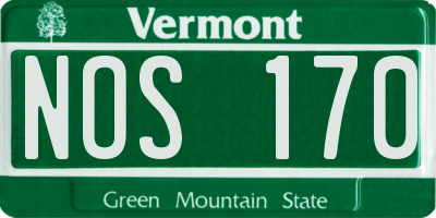 VT license plate NOS170