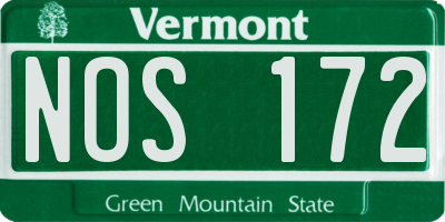 VT license plate NOS172