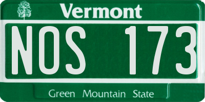 VT license plate NOS173