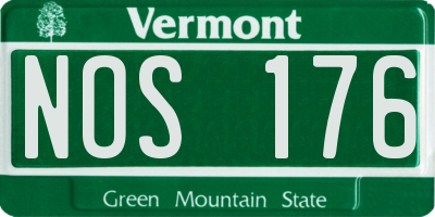 VT license plate NOS176