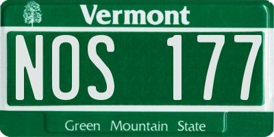 VT license plate NOS177