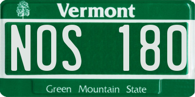 VT license plate NOS180