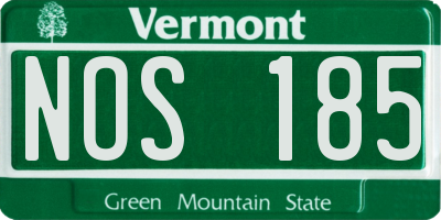 VT license plate NOS185
