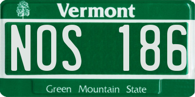 VT license plate NOS186