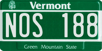 VT license plate NOS188