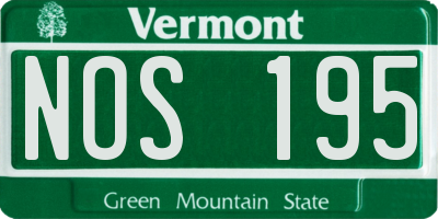 VT license plate NOS195