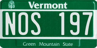 VT license plate NOS197
