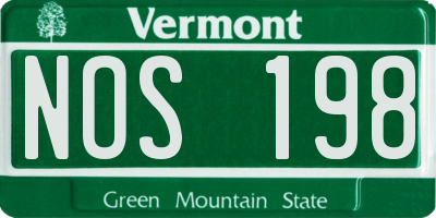 VT license plate NOS198