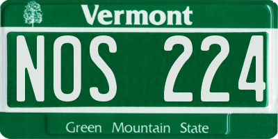 VT license plate NOS224