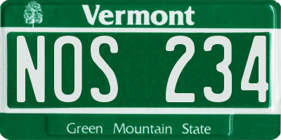 VT license plate NOS234