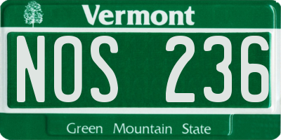 VT license plate NOS236