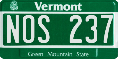 VT license plate NOS237