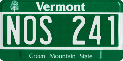 VT license plate NOS241