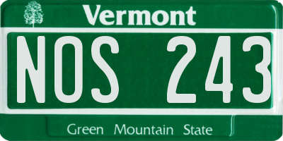 VT license plate NOS243
