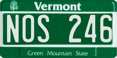 VT license plate NOS246