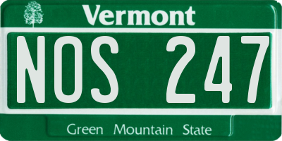 VT license plate NOS247