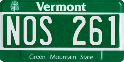 VT license plate NOS261