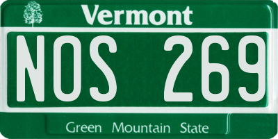 VT license plate NOS269