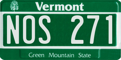 VT license plate NOS271