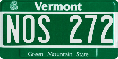 VT license plate NOS272
