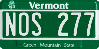 VT license plate NOS277