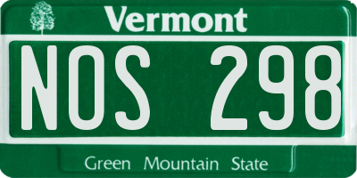 VT license plate NOS298