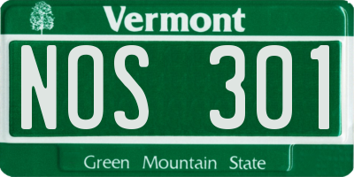VT license plate NOS301