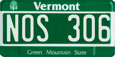 VT license plate NOS306