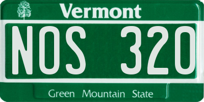 VT license plate NOS320