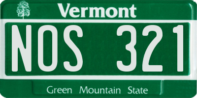VT license plate NOS321