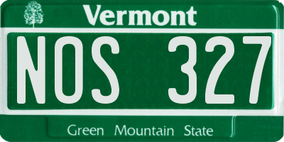 VT license plate NOS327