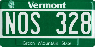 VT license plate NOS328