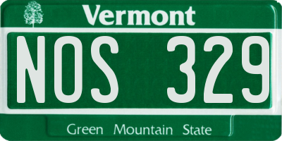 VT license plate NOS329