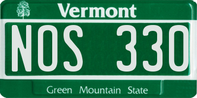VT license plate NOS330