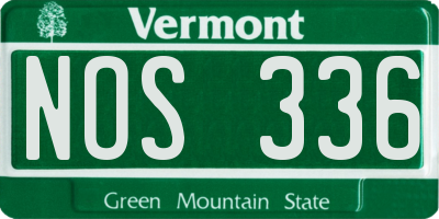 VT license plate NOS336
