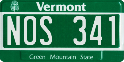 VT license plate NOS341