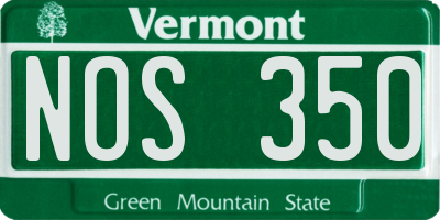 VT license plate NOS350