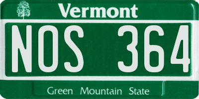 VT license plate NOS364