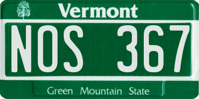 VT license plate NOS367