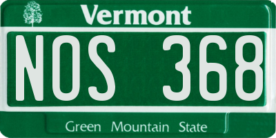 VT license plate NOS368