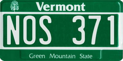 VT license plate NOS371