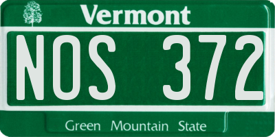VT license plate NOS372
