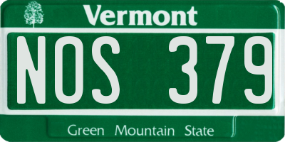 VT license plate NOS379