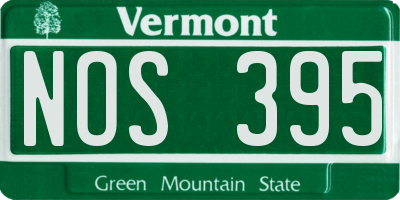VT license plate NOS395
