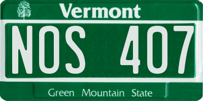 VT license plate NOS407
